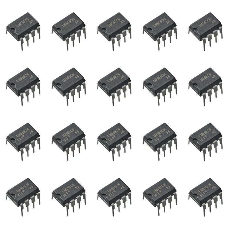 Bridgold 20 قطعة LM555CN LM 555 مؤقتات تأخير وتطبيقات المذبذب، DIP-8. - Image 1